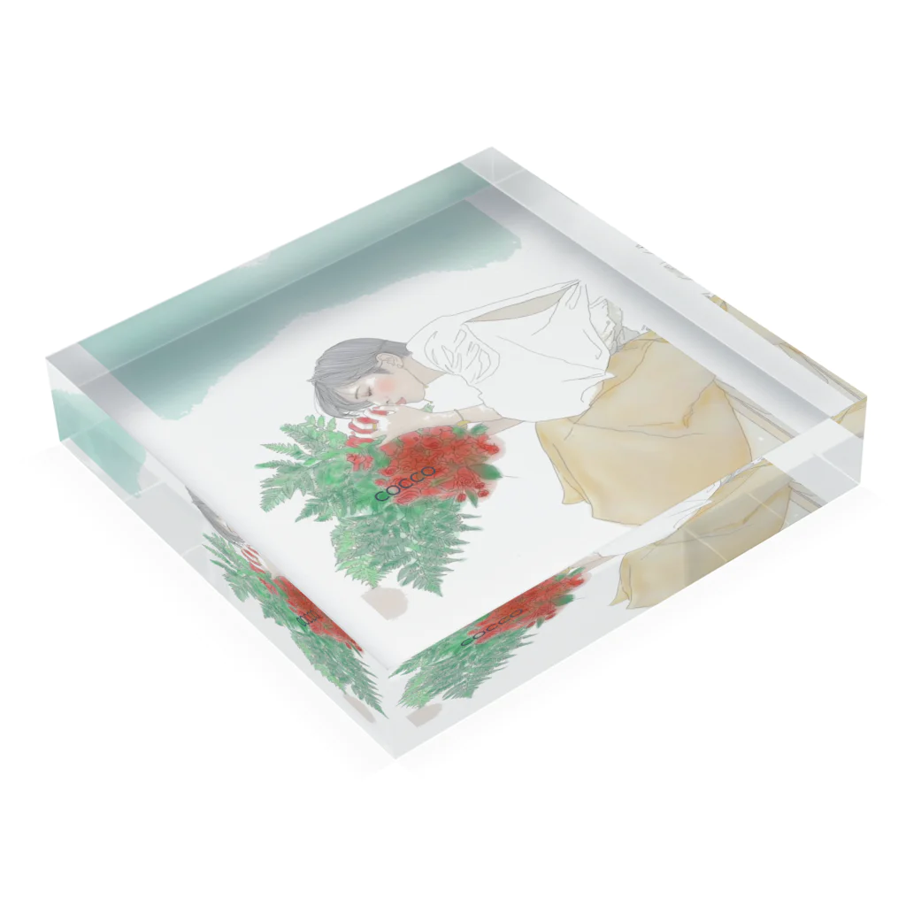 こっこさんのお店のダンサーシリーズ　1 「花の香り」 Acrylic Block :placed flat