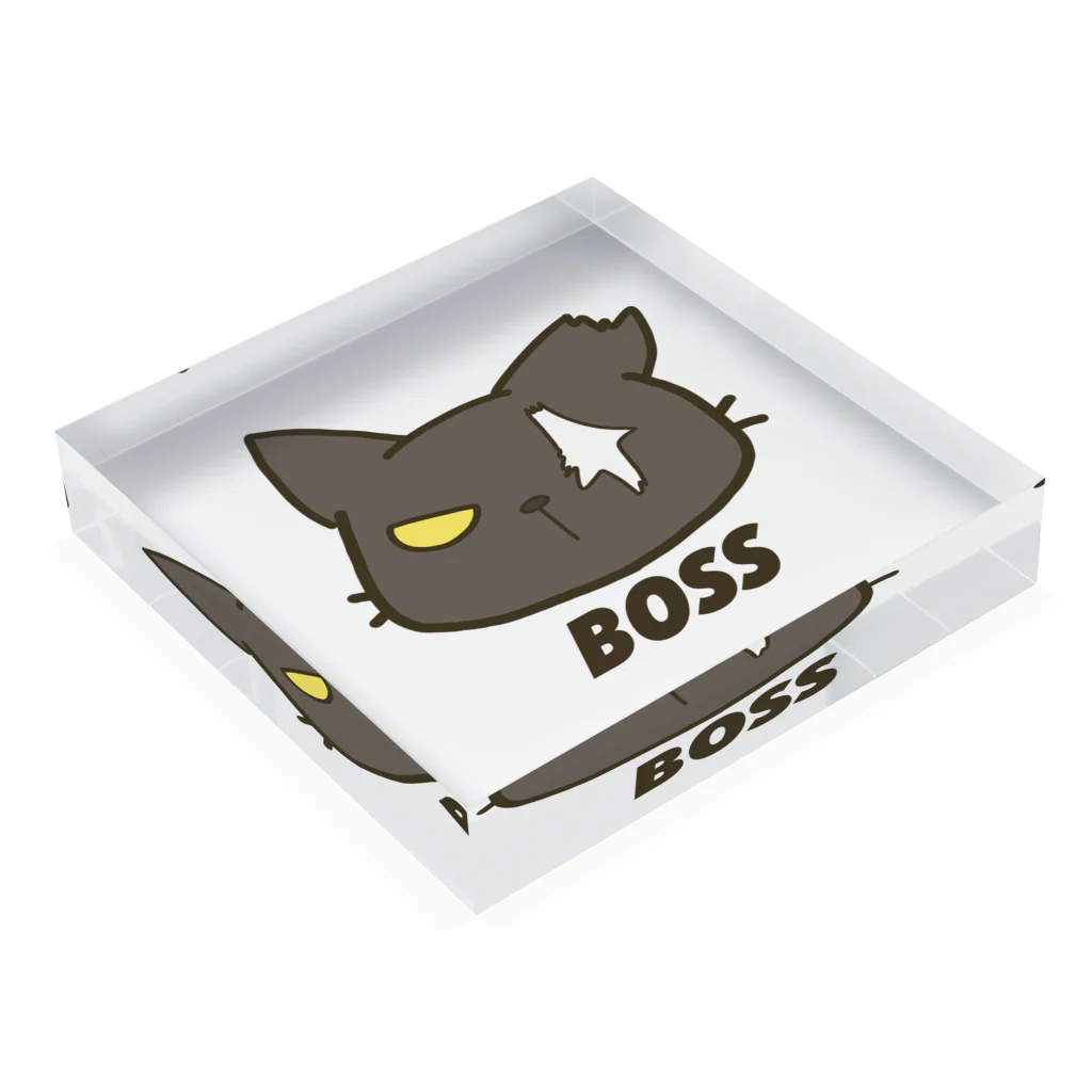 ねこのしっぽのBOSS Acrylic Block :placed flat