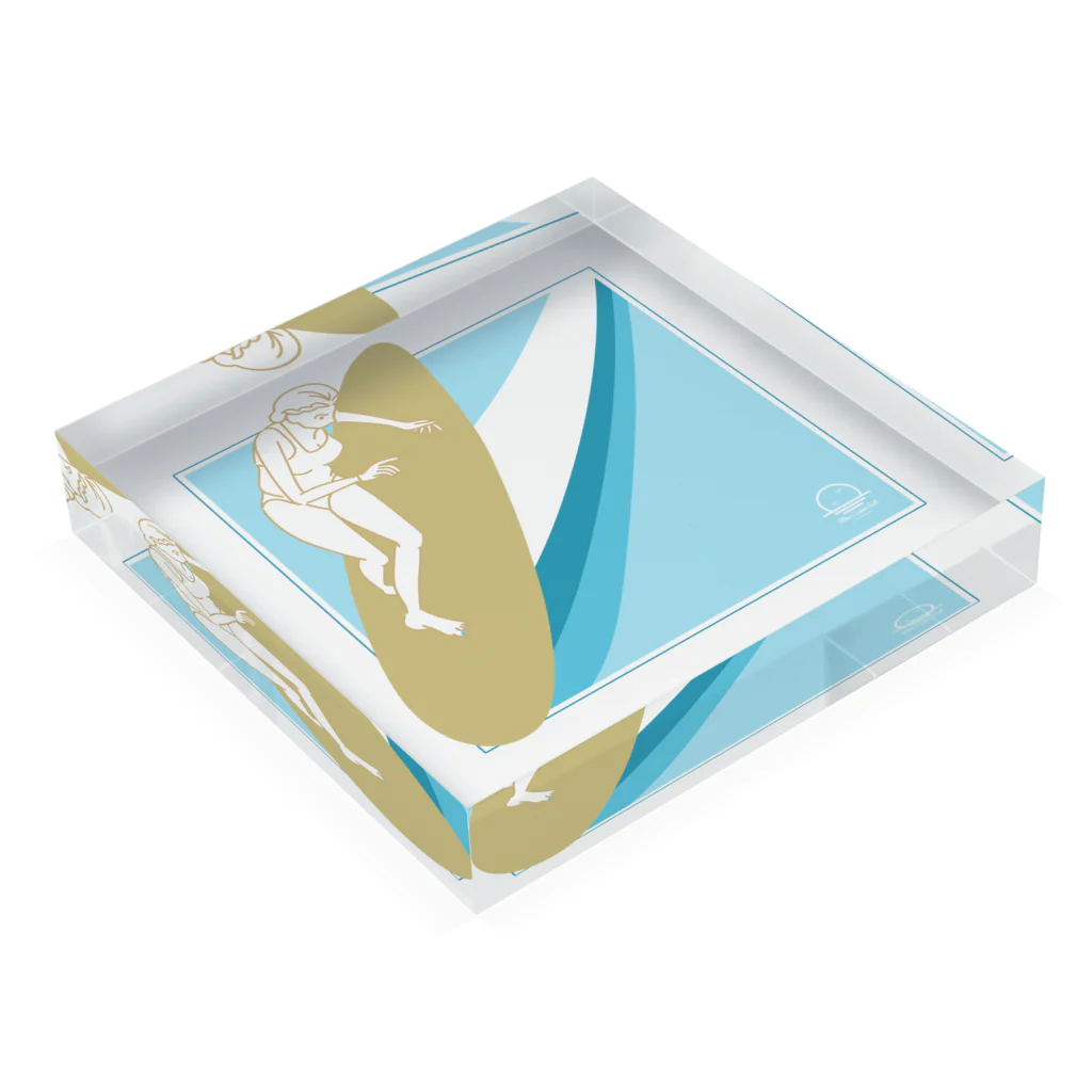 Blue Ocean Artのロングボード Acrylic Block :placed flat