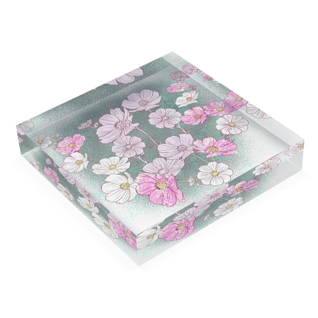 huroshikiの秋桜（青） Acrylic Block :placed flat