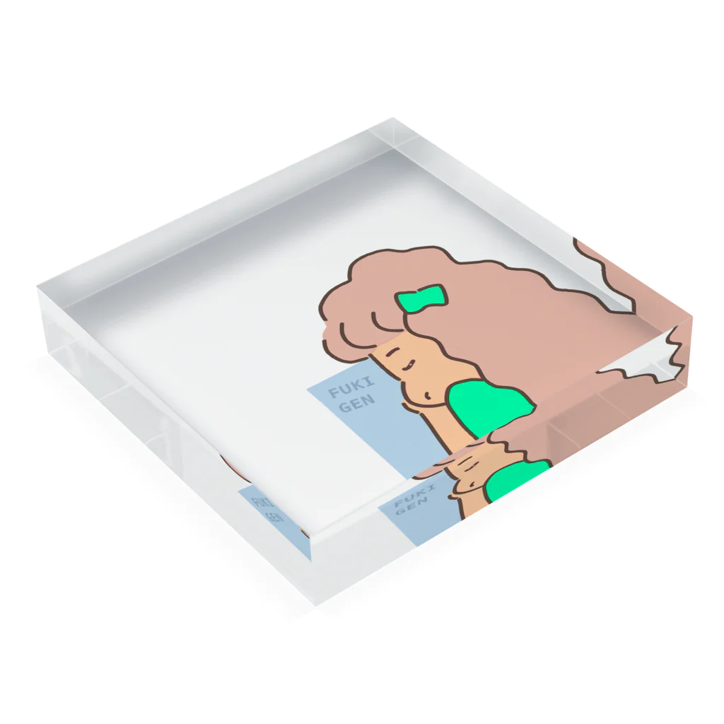 おひるねらいおんの不機嫌ちゃん Acrylic Block :placed flat