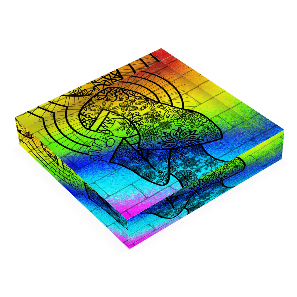 天獄堂のSisterOfFlower_Mellow Acrylic Block :placed flat