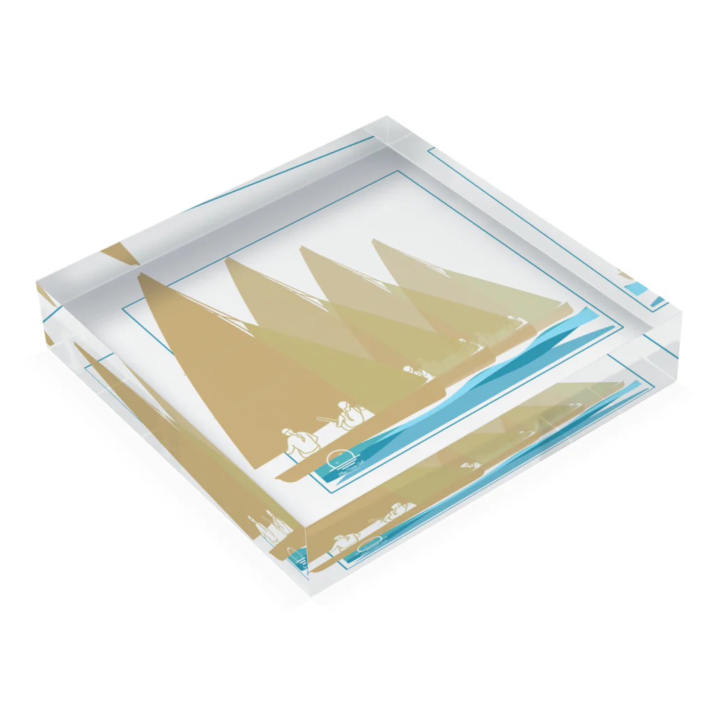 Blue Ocean Artのセーリングヨット Acrylic Block :placed flat