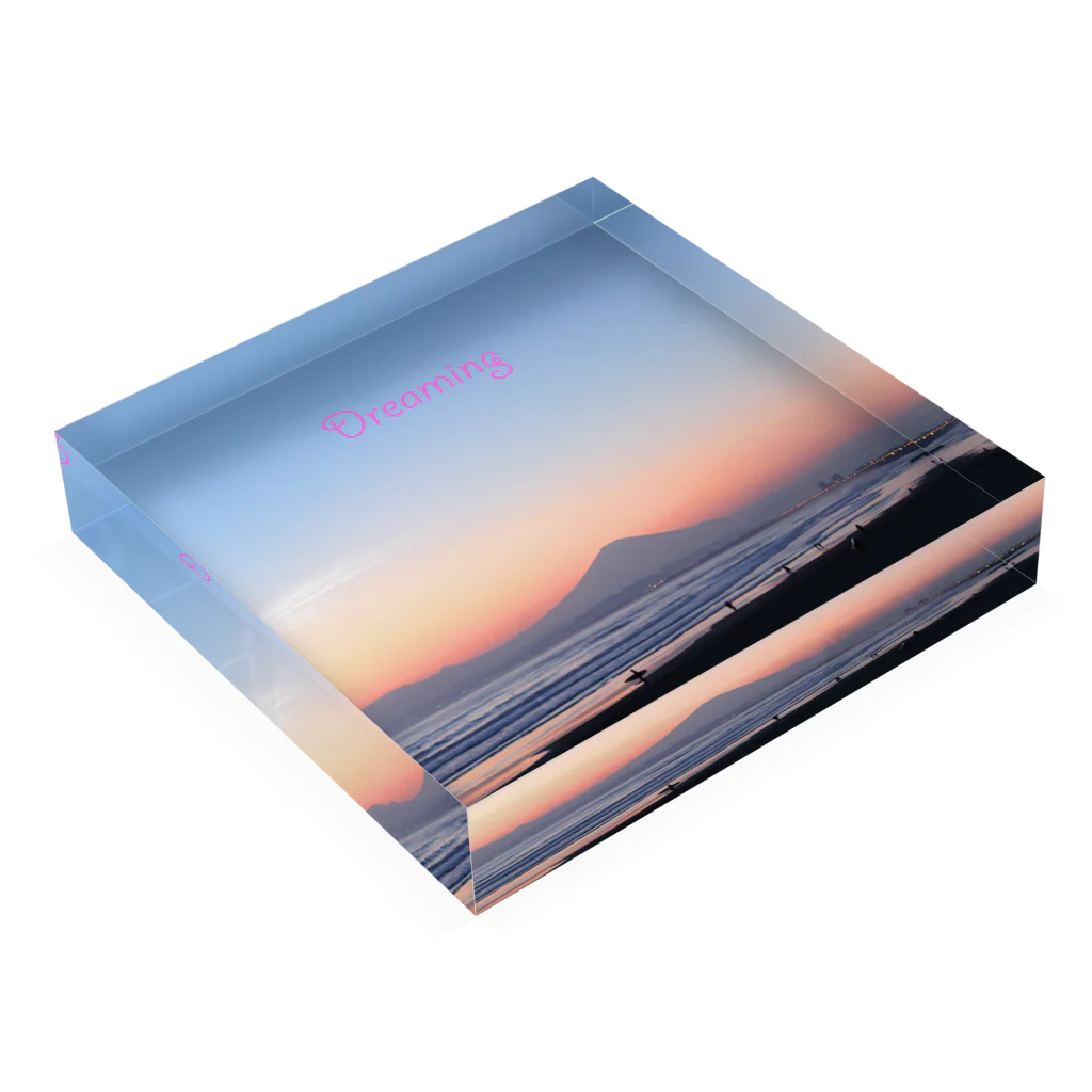 photo-kiokuの湘南夕景２ Acrylic Block :placed flat