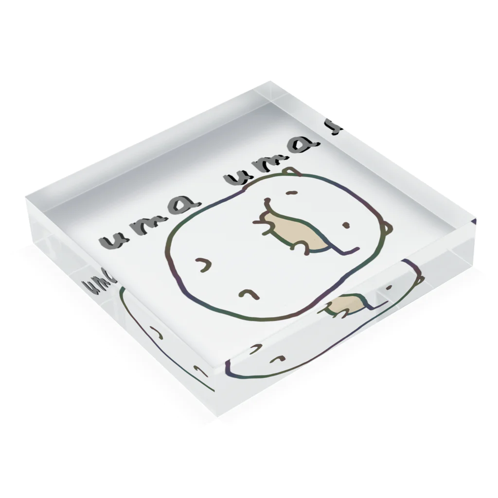 ダイナマイト87ねこ大商会のうまうまハムスター Acrylic Block :placed flat