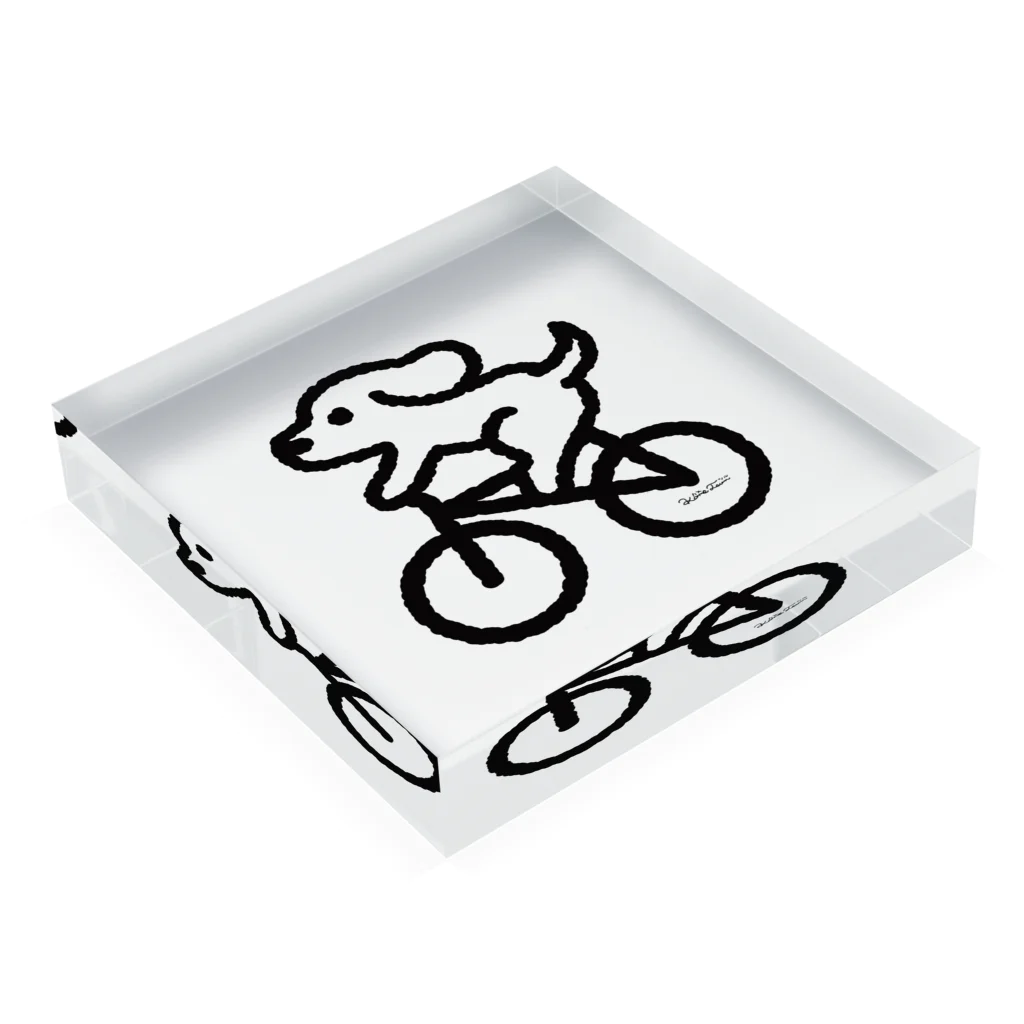 かめつるのわんこ自転車にのる Acrylic Block :placed flat