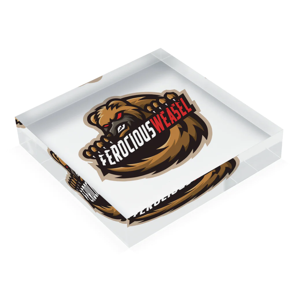 fushoshoのFerocious weasel Acrylic Block :placed flat