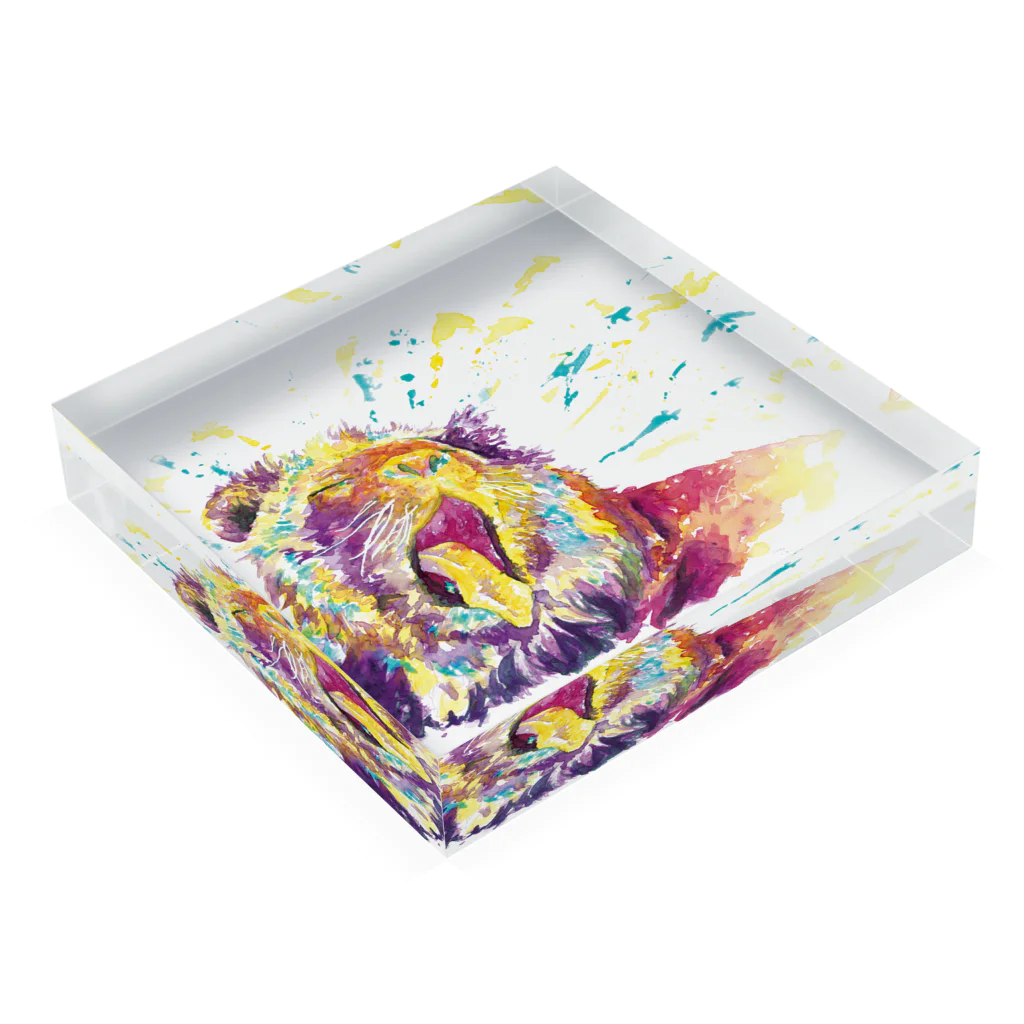 sartan_arcのライオン_lion.1_watercolor Acrylic Block :placed flat