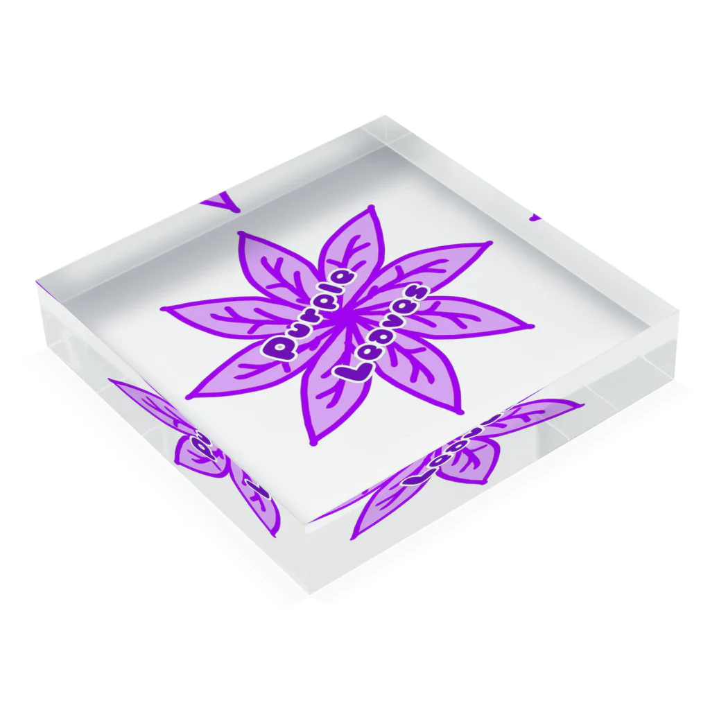 HAKOCHINのPurple Leaves Acrylic Block :placed flat