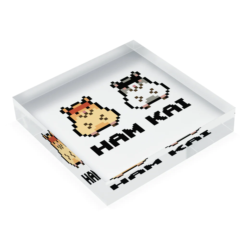 Kickn_lucky_personのハムスターの会　公式グッズ Acrylic Block :placed flat