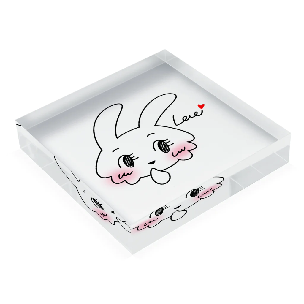 Pinkpopのうさぎのふぅちゃん💓 Acrylic Block :placed flat