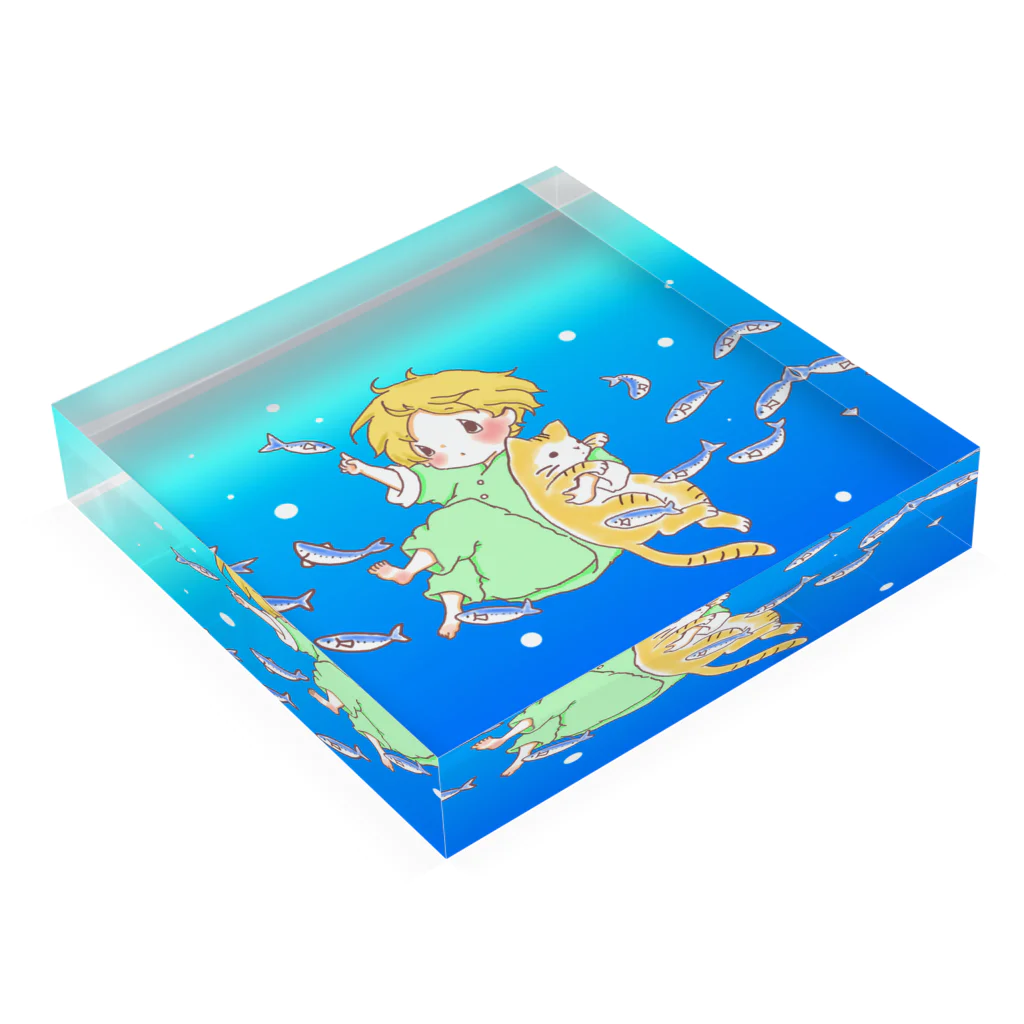 seinaの魚群 Acrylic Block :placed flat