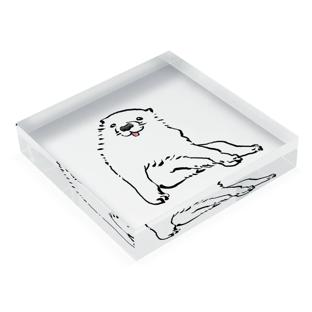 ふくふく商店の長沢芦雪の「あの犬」 Acrylic Block :placed flat