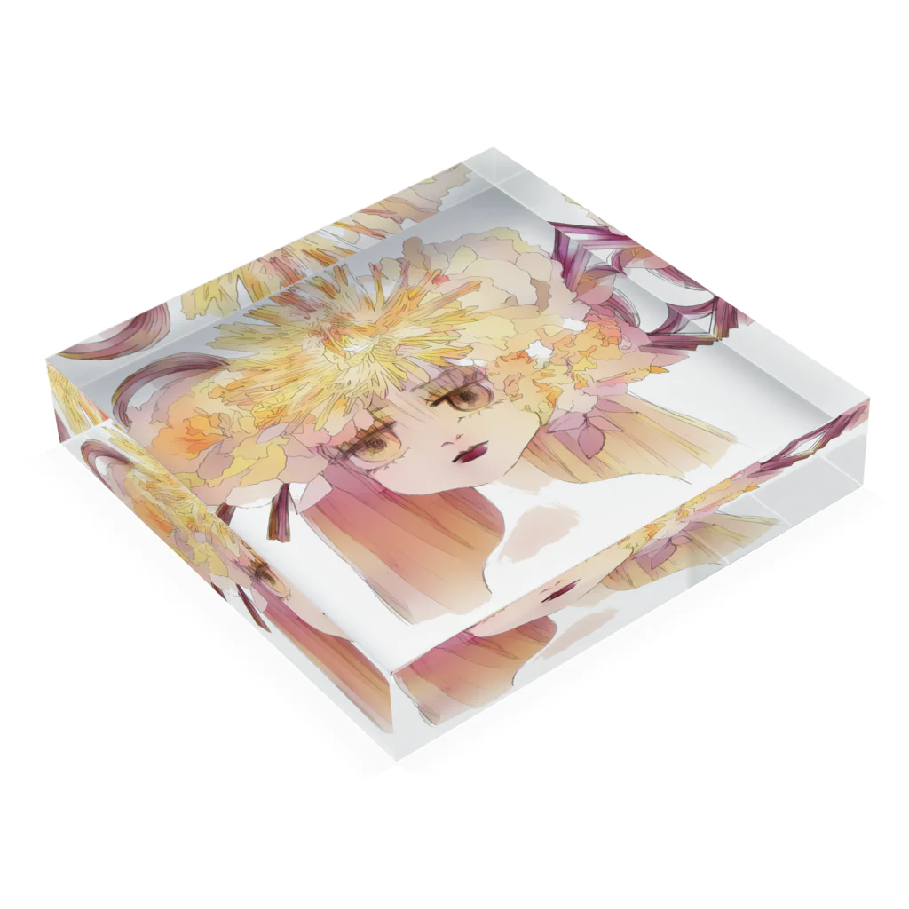 ワラビネーゼのお店やさんのAI少女 Acrylic Block :placed flat