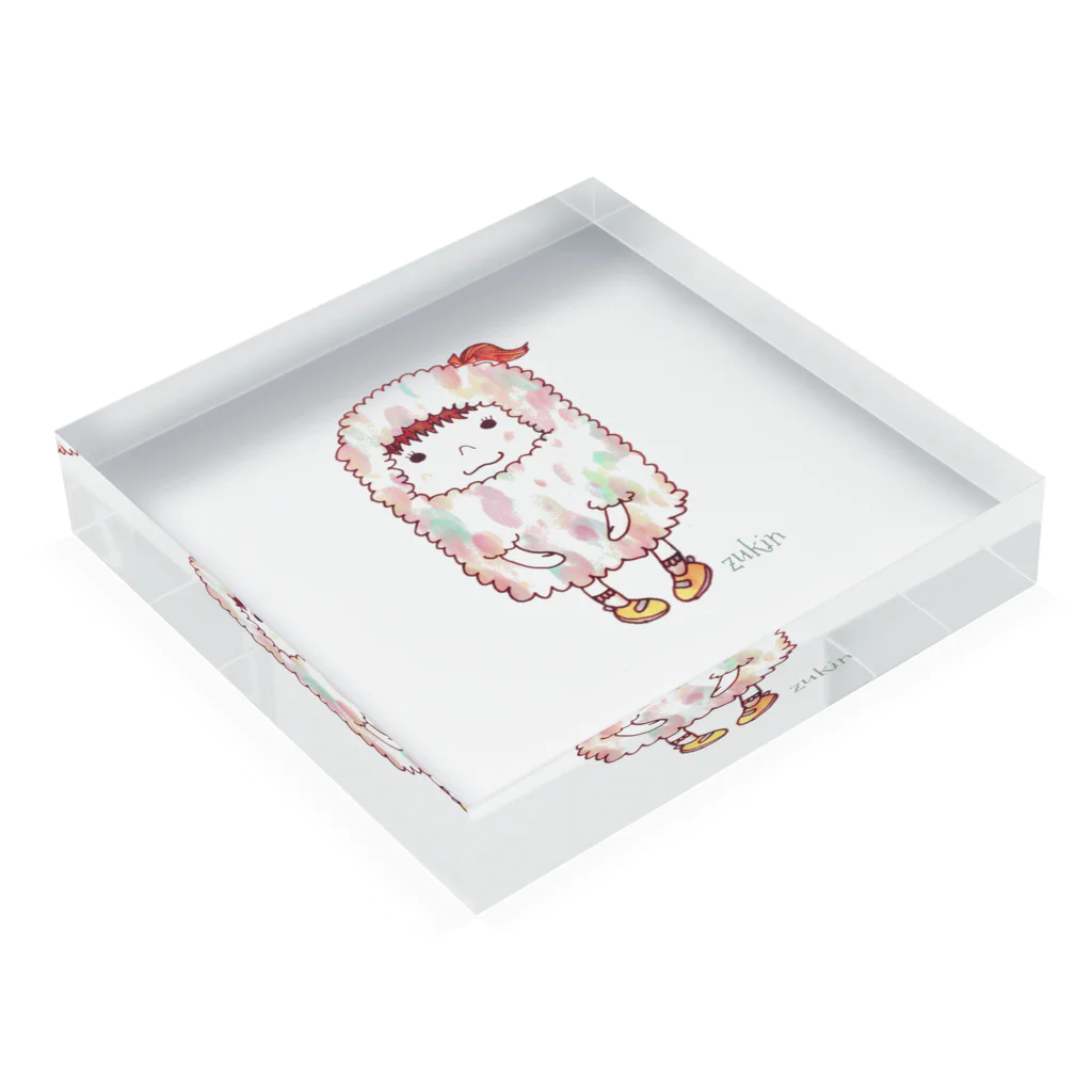 Yume zukin のふわふわうさちゃん Acrylic Block :placed flat