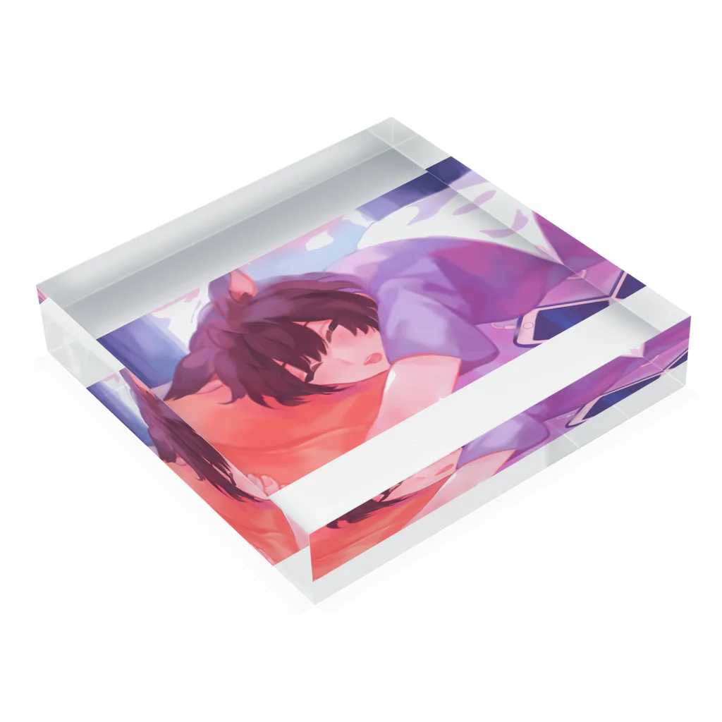 微睡みの朝の微睡み Acrylic Block :placed flat