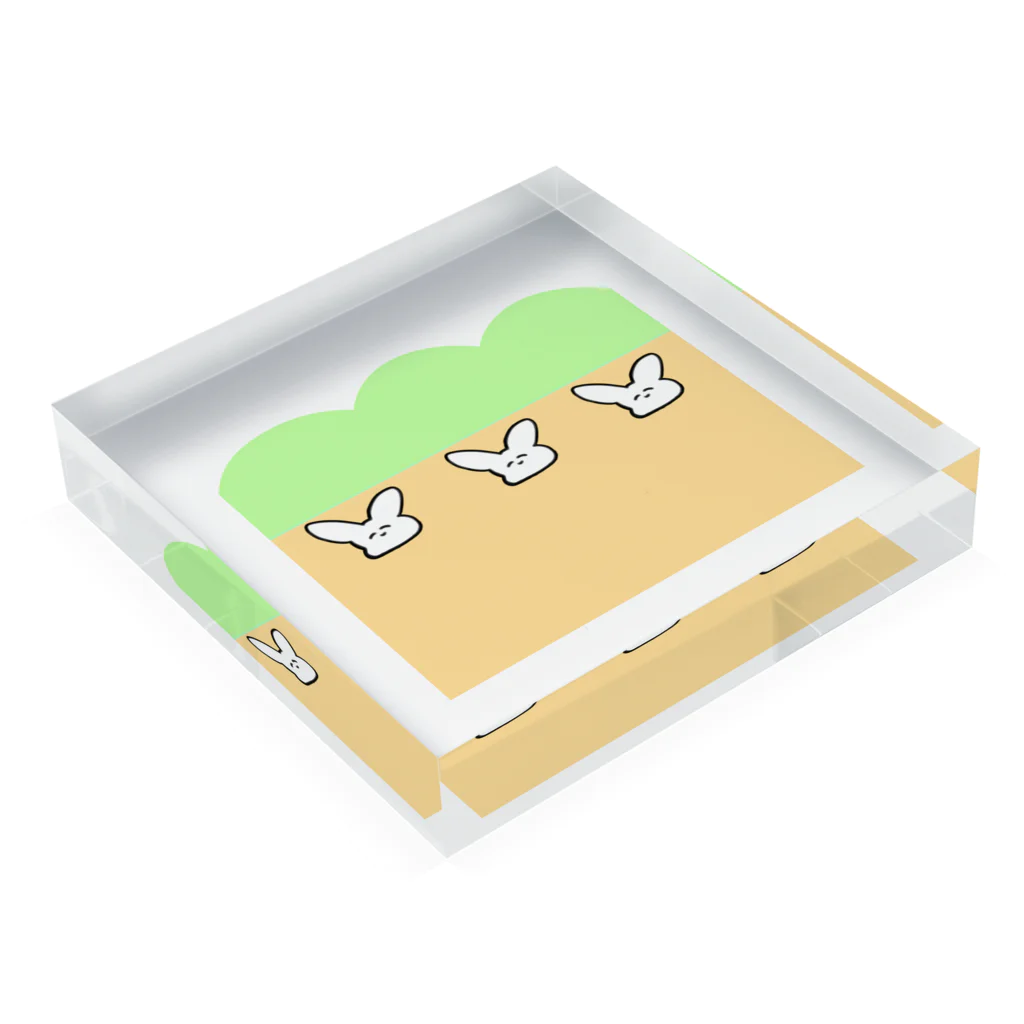 UriUsaのゆるうさ Acrylic Block :placed flat