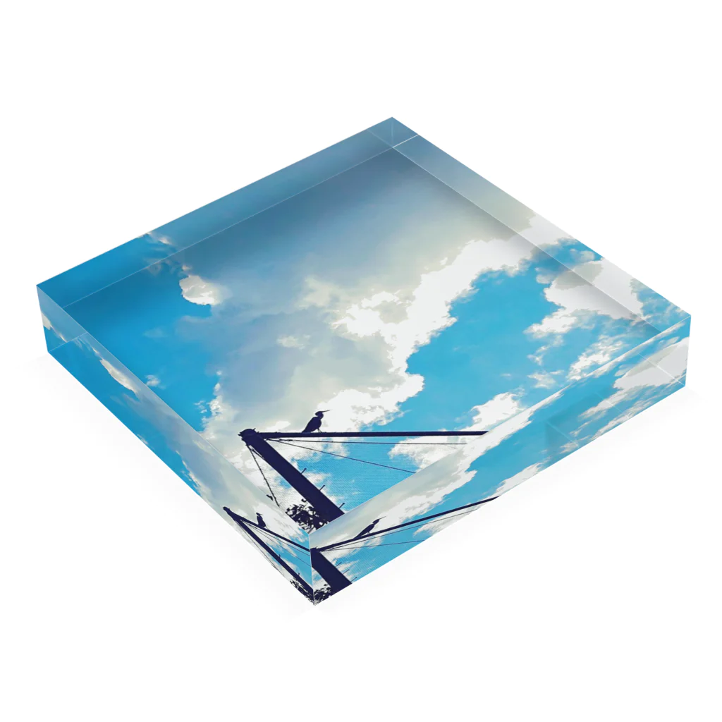 紫鹿庵の空と鳥 Acrylic Block :placed flat