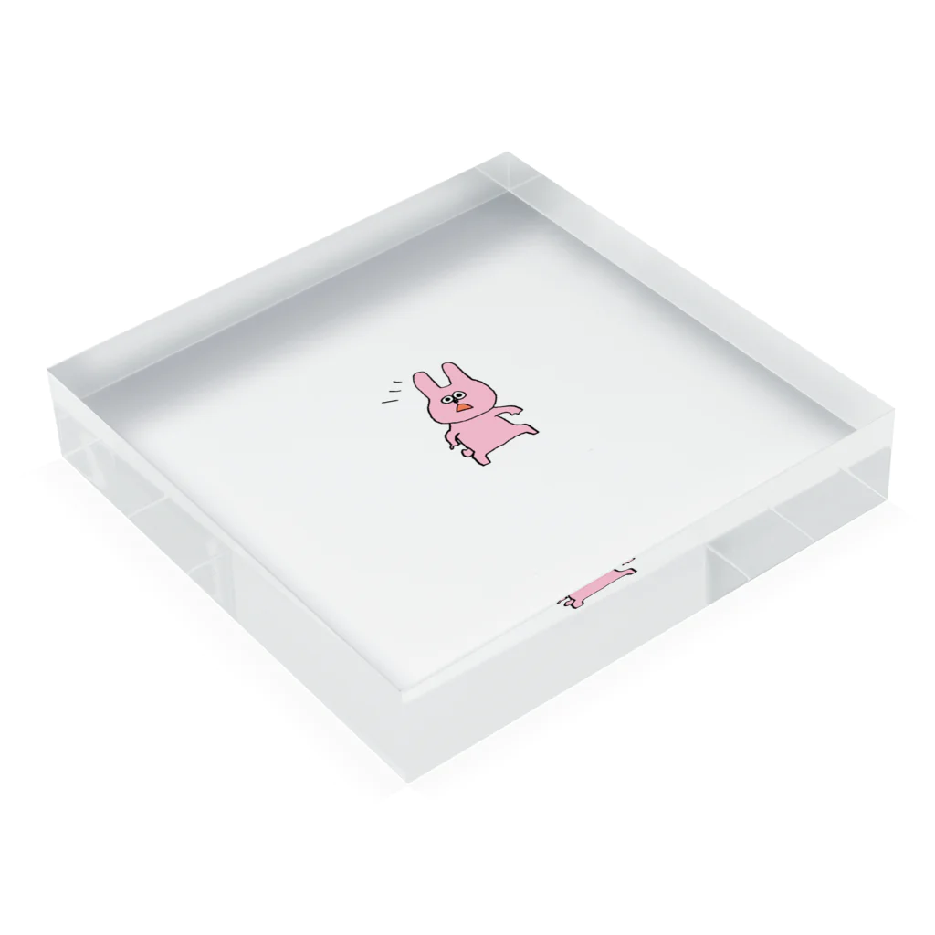 優山の生意気なうさぎ(絵柄小) Acrylic Block :placed flat