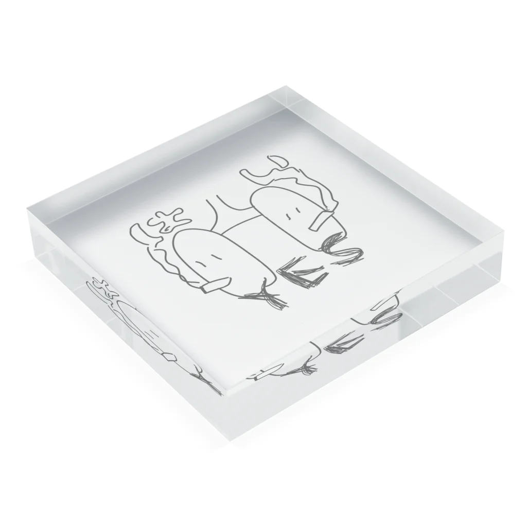 カラメン売り場のYes肺くん Acrylic Block :placed flat