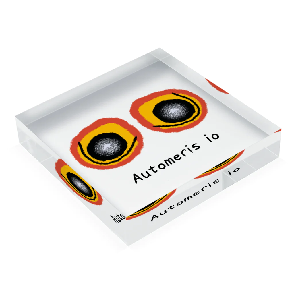 かめたろうのめだまもよう その1 (Automeris io) Acrylic Block :placed flat