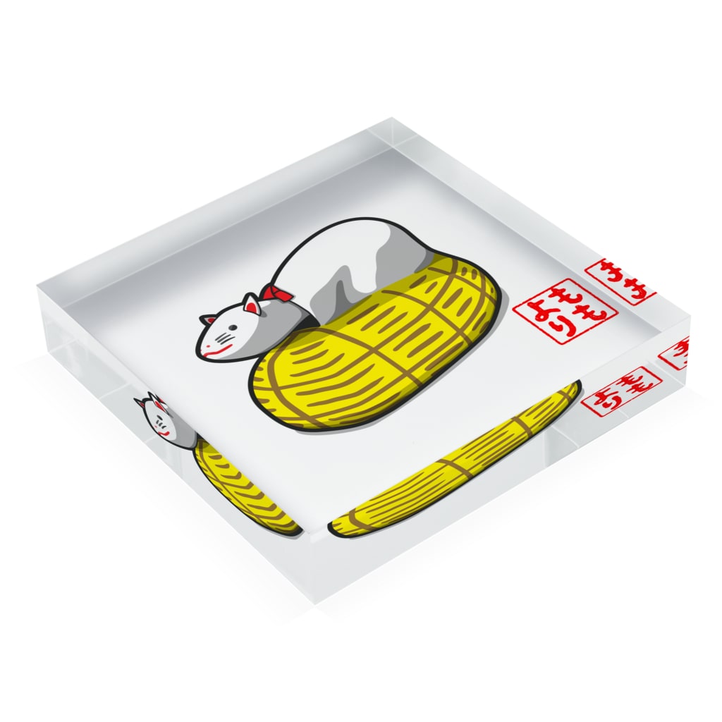 ももよりの福鼠 Acrylic Block :placed flat