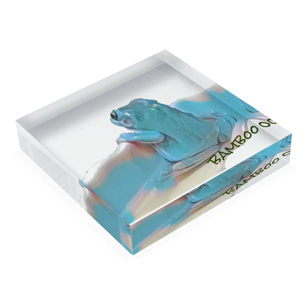 ケロンパス商店🐸🐢の黄昏バンブー Acrylic Block :placed flat