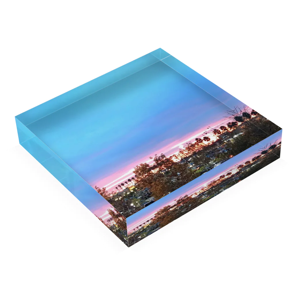 Blue Seaの805 sunset Acrylic Block :placed flat