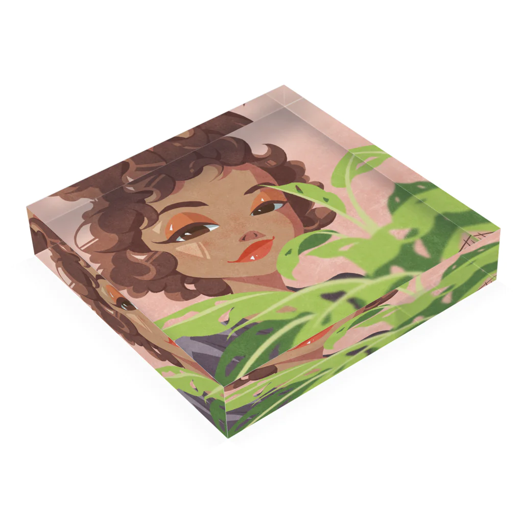 TELLのイラスト小屋のForeigner Acrylic Block :placed flat