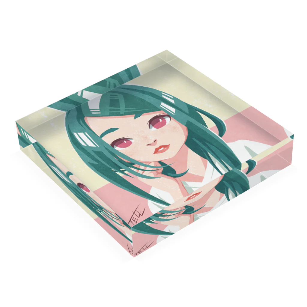 TELLのイラスト小屋のMACA-RENA Acrylic Block :placed flat