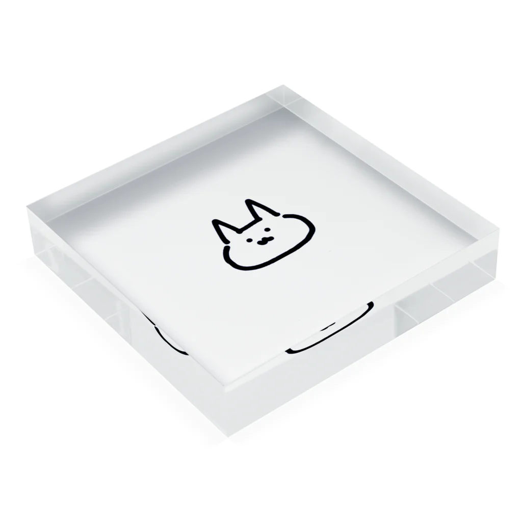 ゆるねこちゃんズのゆるねこちゃん【黒】 Acrylic Block :placed flat