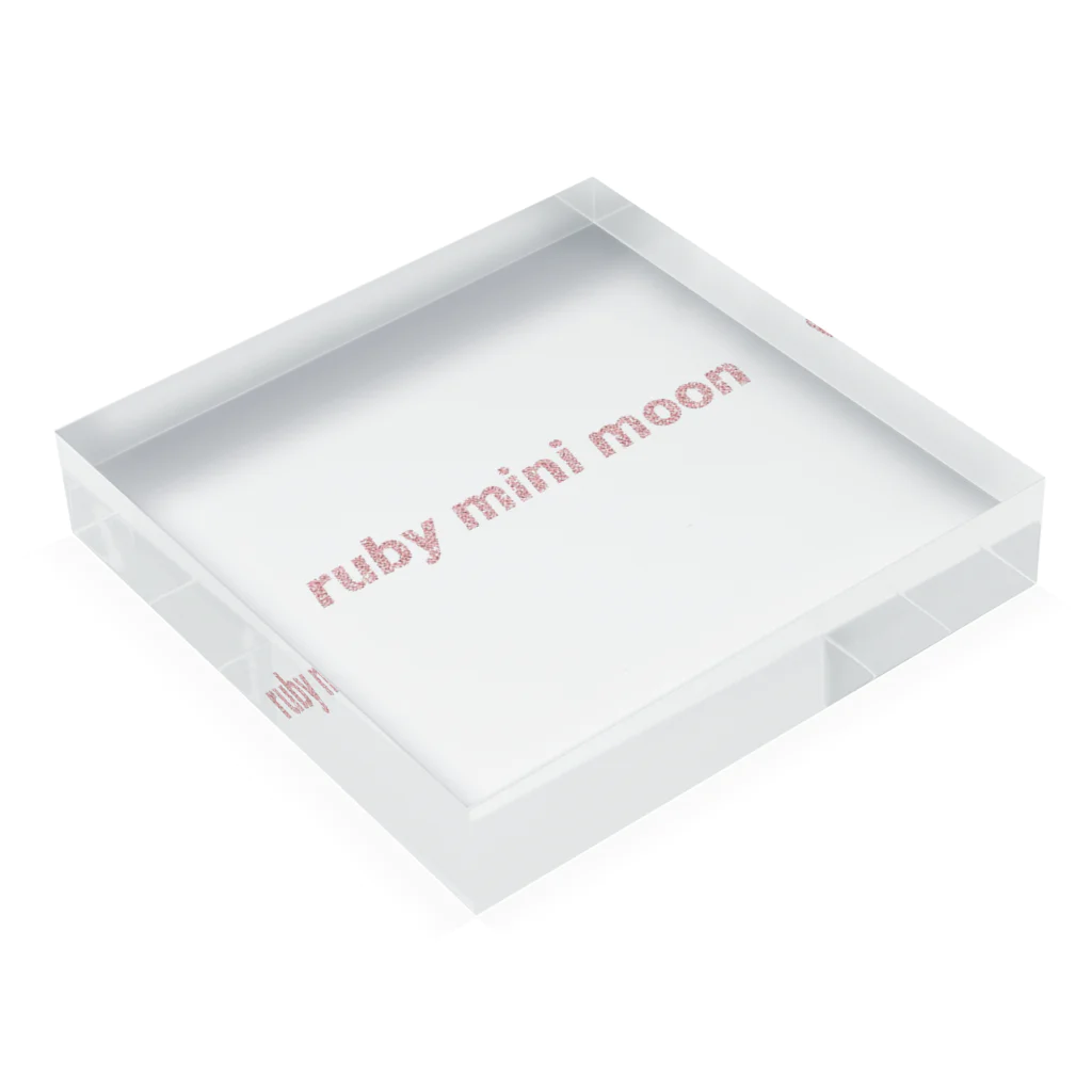 ruby mini moonのロゴ Acrylic Block :placed flat