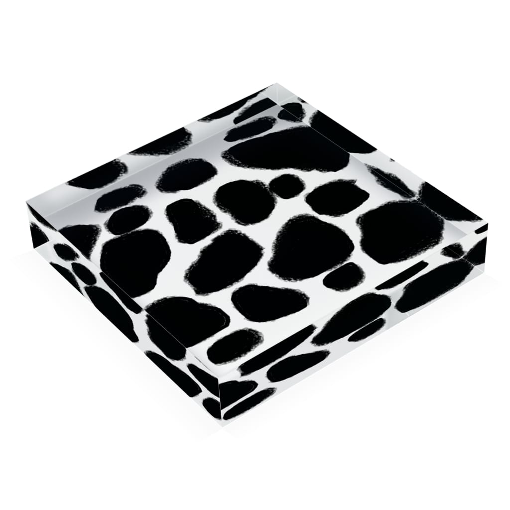 白黒 まだら模様 デザイン Acrylic Block By アメリカンベース American Suzuri