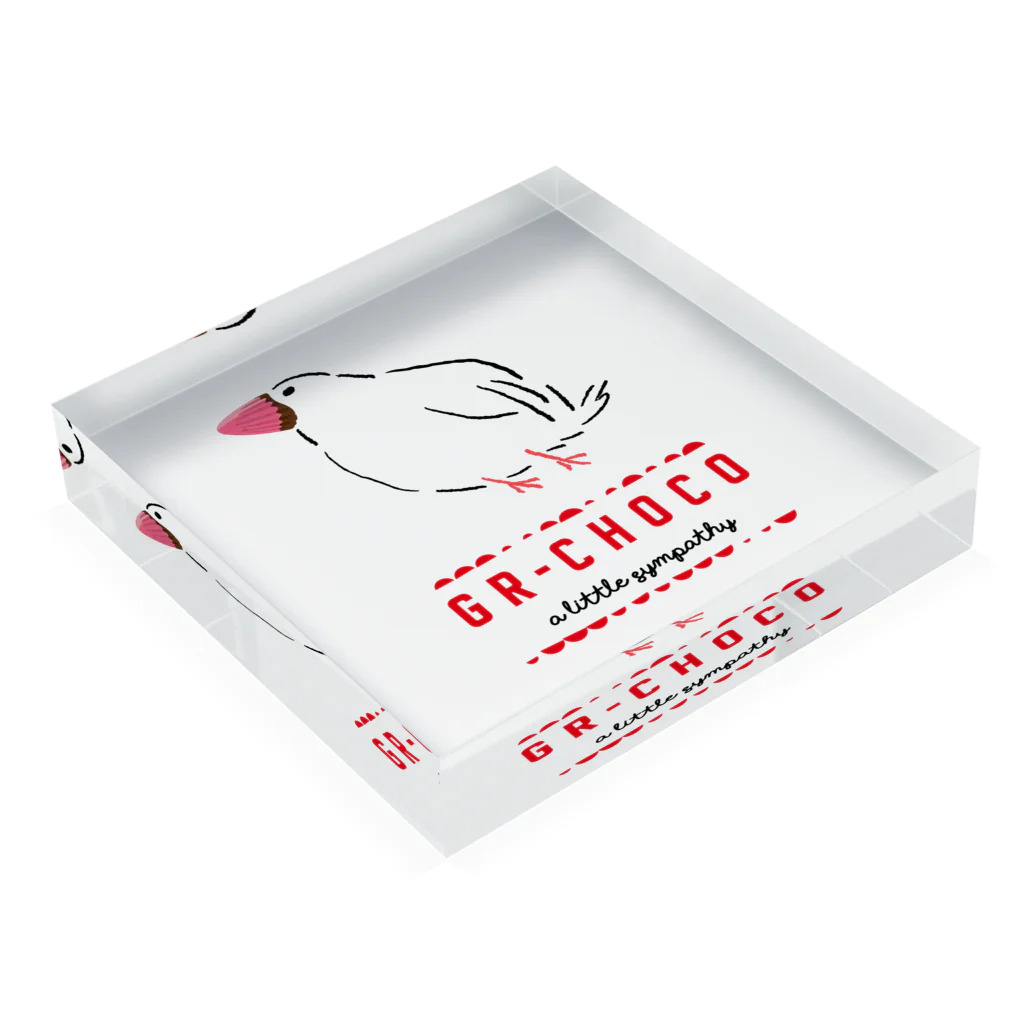 EASEの義理チョコ文鳥 Acrylic Block :placed flat