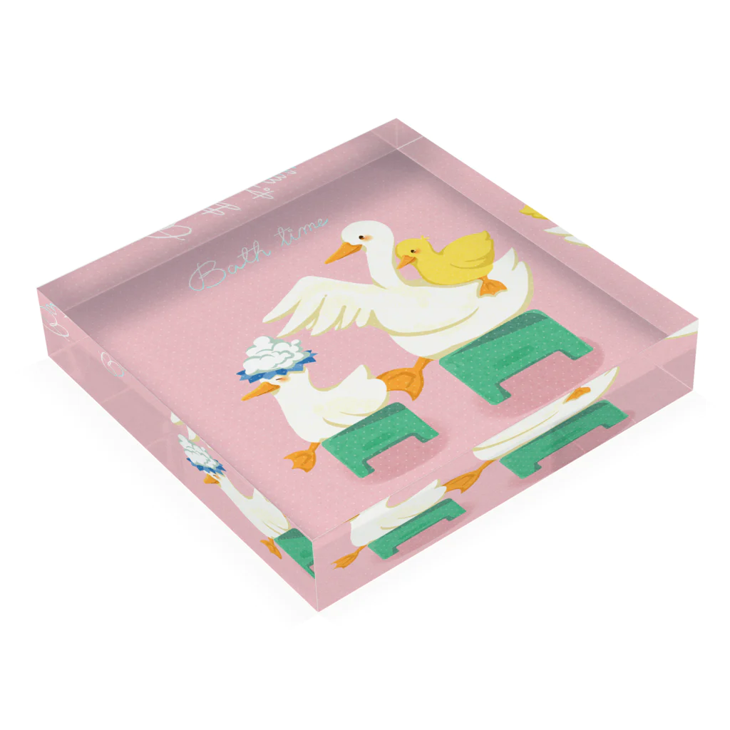 つぐみ☪︎ *.のアヒルさんのbath time Acrylic Block :placed flat