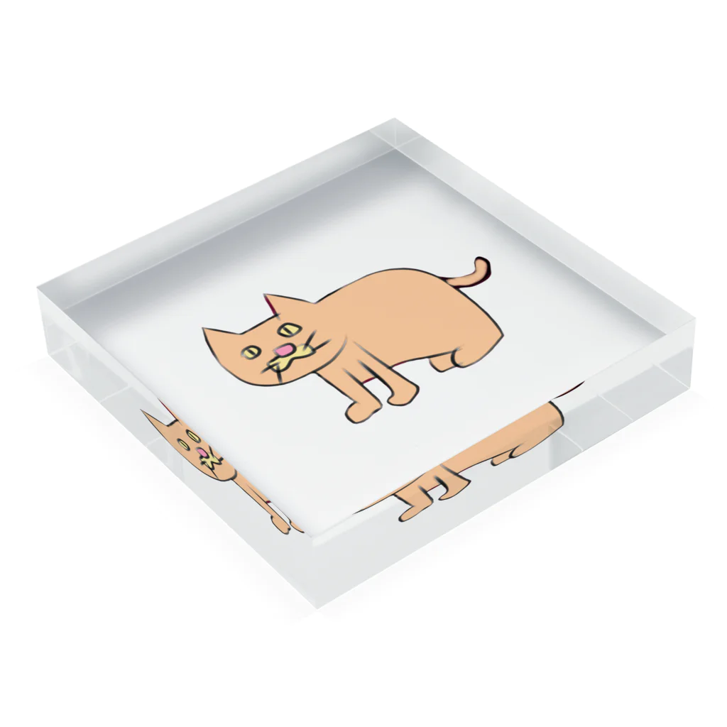 左向きの動物の左向きの動物 Acrylic Block :placed flat