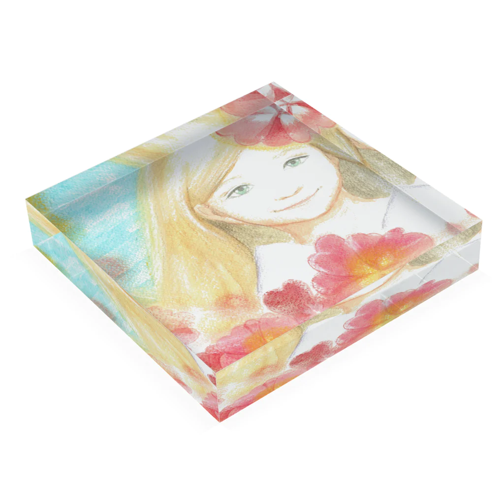 tomosdessinの花の妖精 Acrylic Block :placed flat