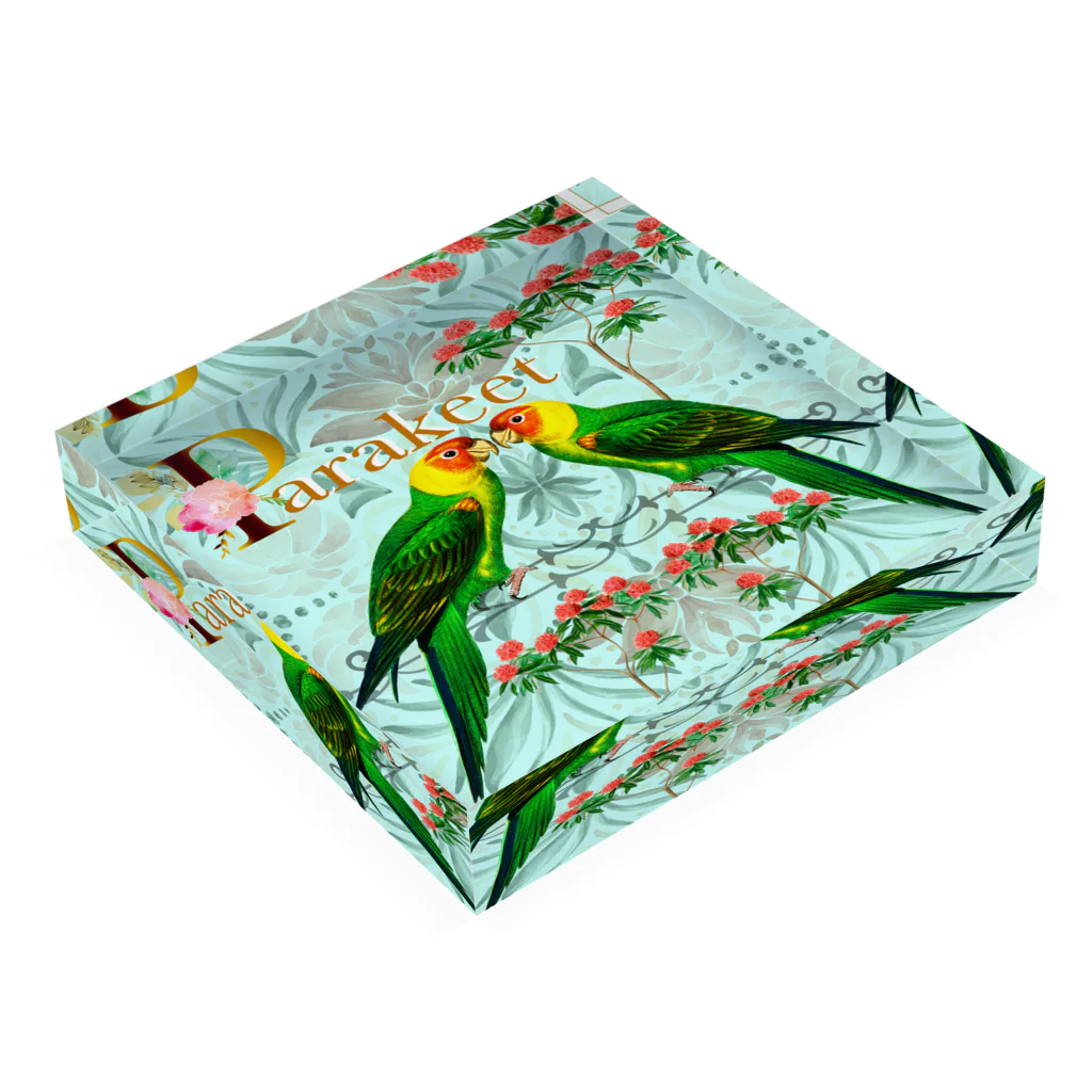 ちびたん工房のParakeet Acrylic Block :placed flat