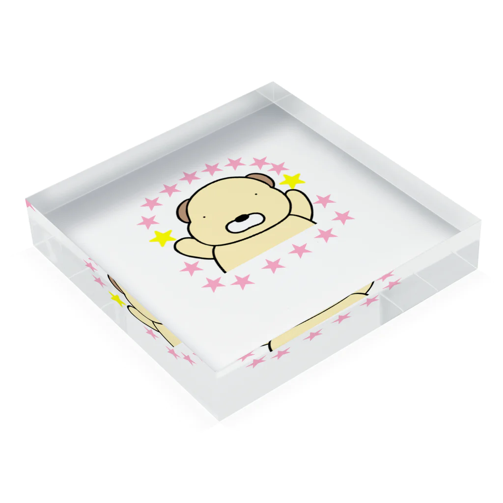 ☆Baum☆のはい☆くまです(お星さまたくさん) Acrylic Block :placed flat