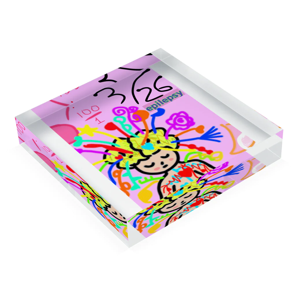 おみそちゃんのパープルデー Acrylic Block :placed flat