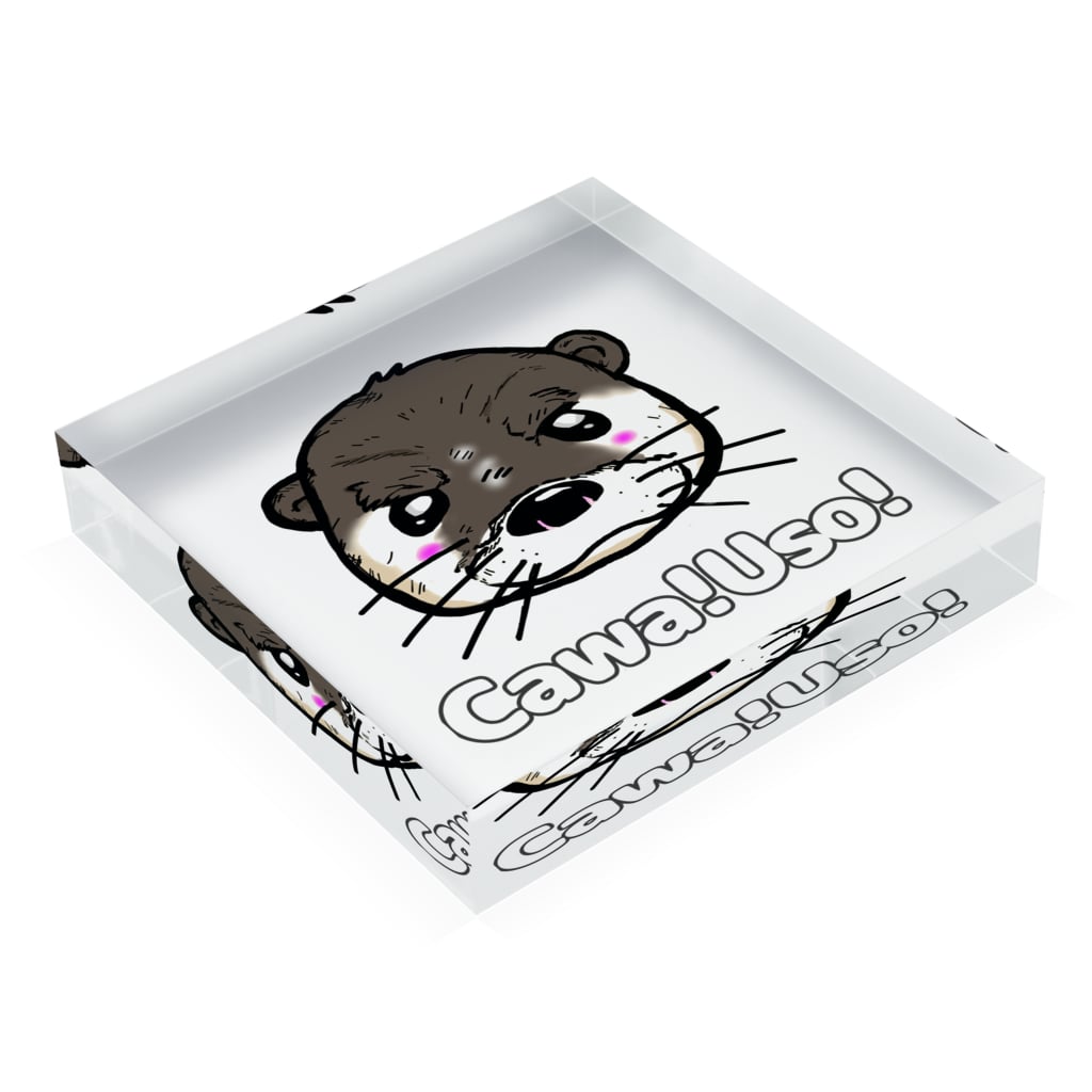 TOMMY★☆ZAWA　ILLUSTRATIONのCawa! Uso!  かわ！うそ！くん。 Acrylic Block :placed flat