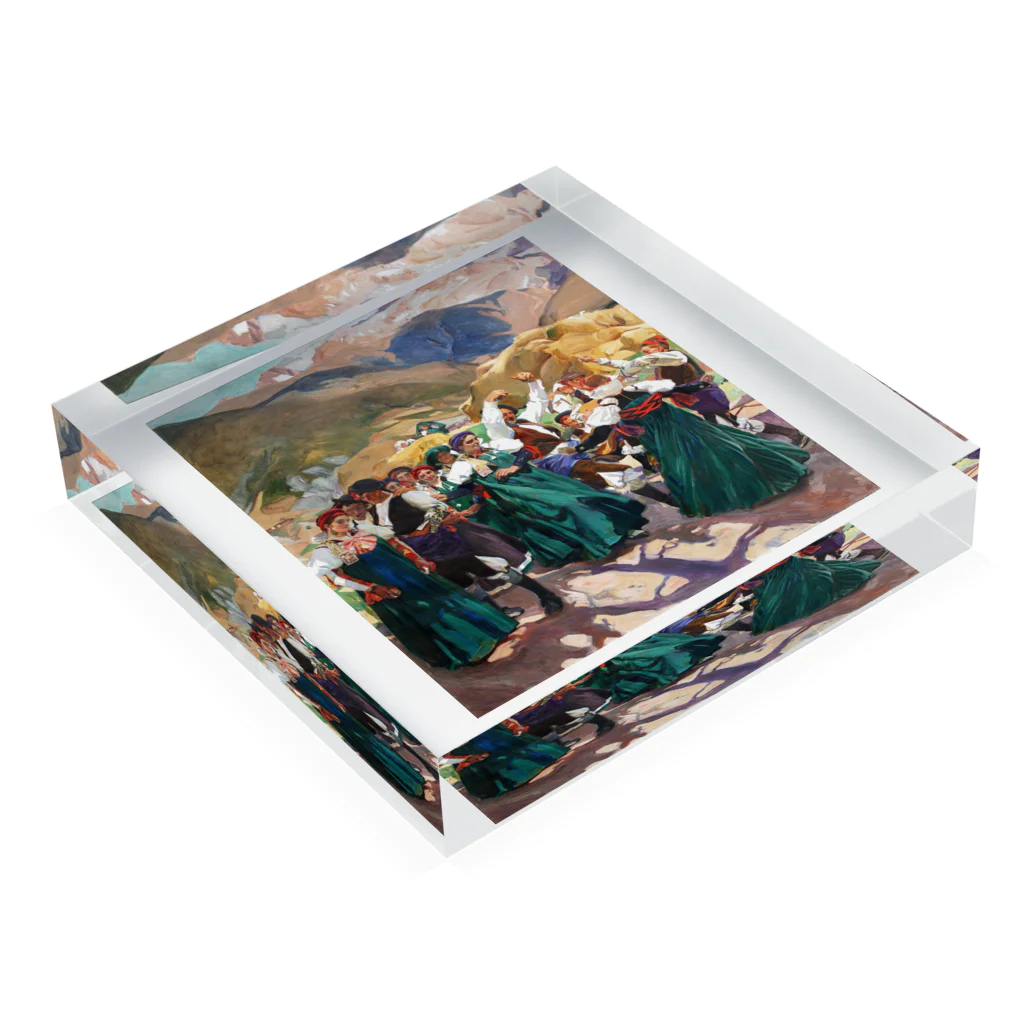 世界の絵画アートグッズのホアキン・ソローリャ 《アラゴンのホタ》 Acrylic Block :placed flat