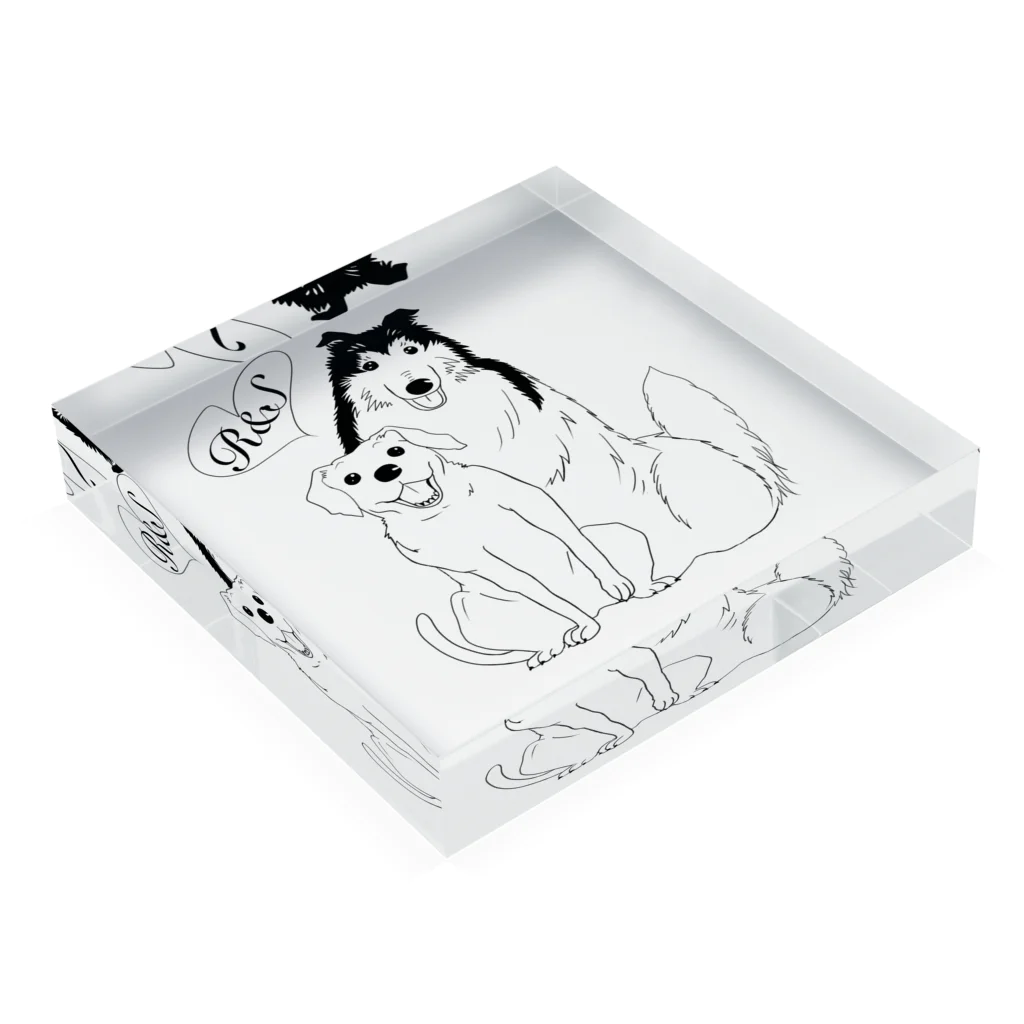 R&S  DOGのR&S dog  Acrylic Block :placed flat