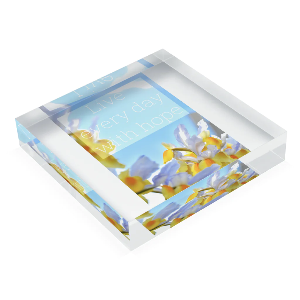 BouquetのIris 「希望」 Acrylic Block :placed flat