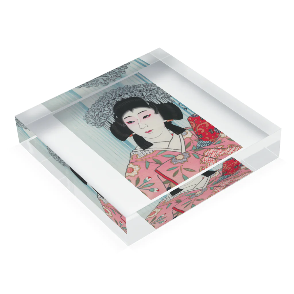 世界の絵画アートグッズの川瀬巴水《中村芝翫 雪姫》  Acrylic Block :placed flat