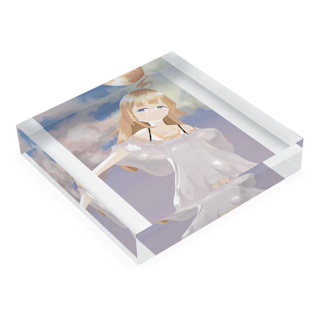 HUTAshopのSpring, a child looking at me Acrylic Block :placed flat