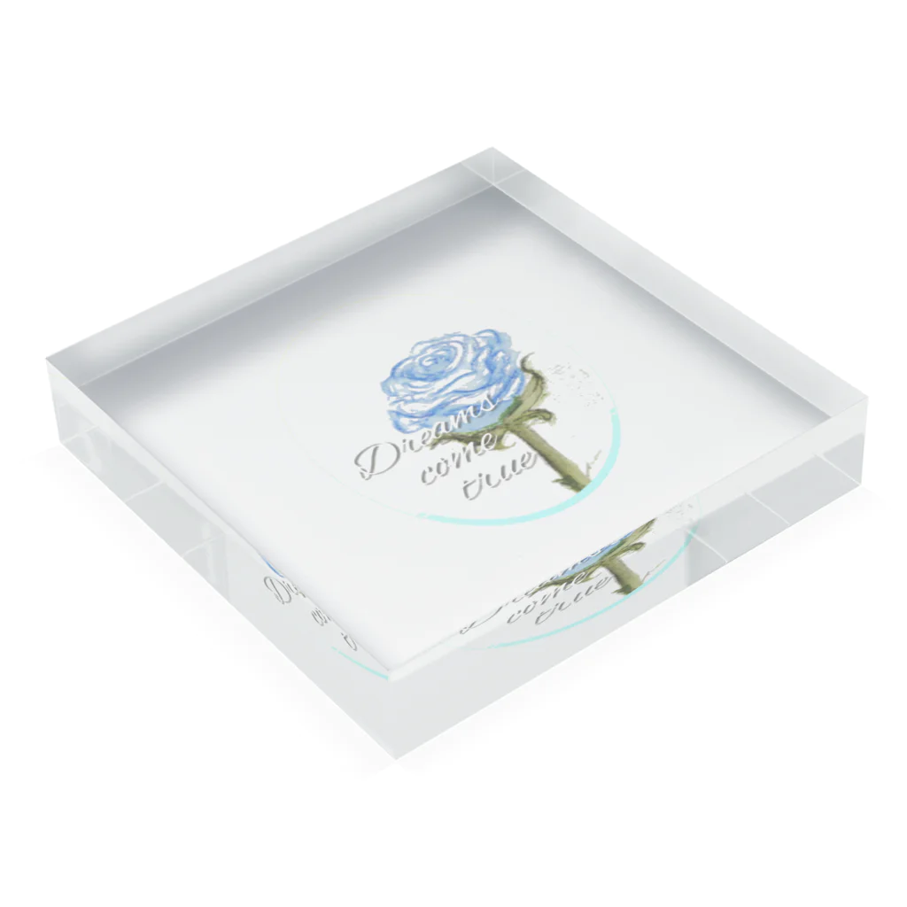 宮嶋麻衣の青い薔薇の花言葉は｢夢叶う｣ Acrylic Block :placed flat