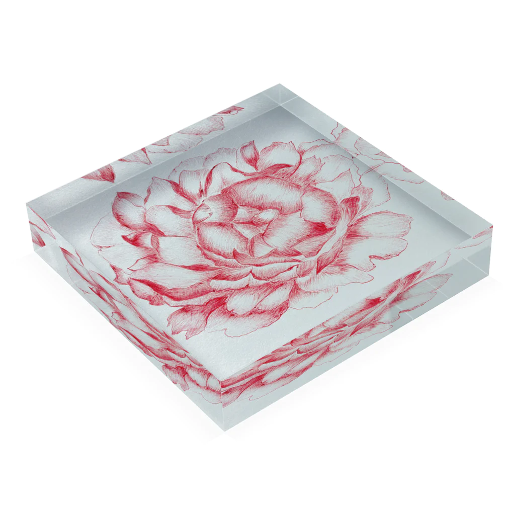 ピッチーの芍薬 peony Acrylic Block :placed flat