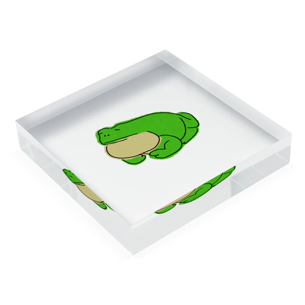 かえるのてぶくろの Mr.よもぎくずし Acrylic Block :placed flat