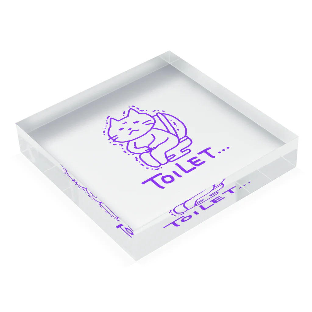 おにぎり亭のトイレねこ Acrylic Block :placed flat